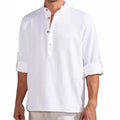 Sander Linen Shirt with Stand Collar