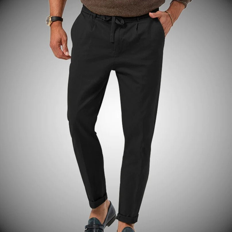 Sander Linen Trousers in Black