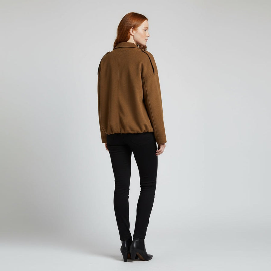 Sandra Suede Bomber Jacket in Sienna Brown