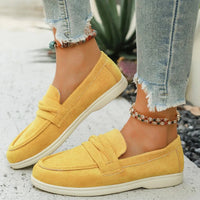 Sandra Suede Loafer in Canary Yellow