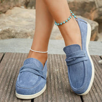 Sandra Suede Loafer in Carolina Blue