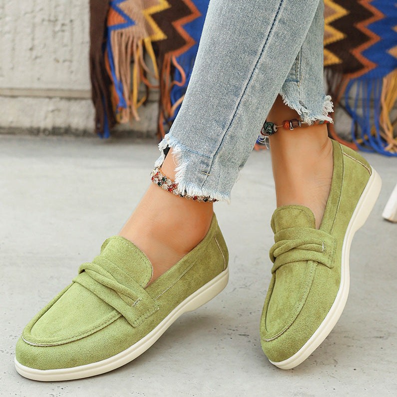 Sandra Suede Loafer in Sage