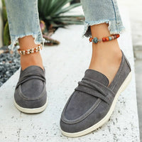 Sandra Suede Loafer in Slate Gray