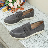 Sandra Suede Loafer in Slate Gray