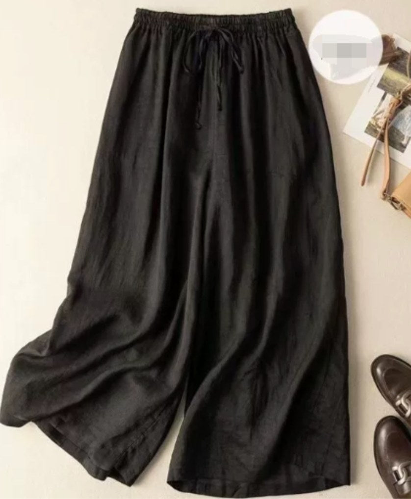 Sandra™ Relaxed Wide-Leg Pants in Black