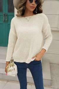 Sandrine Casual Knit Sweater in White