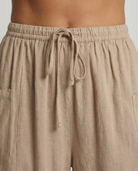 Sandrine Linen Trousers with Drawstring Waist and Pockets