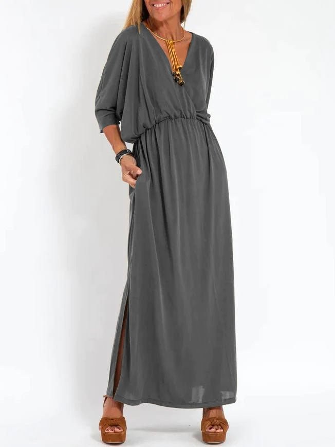 Sandrine™ Lightweight and Flowing Summer Dress in Grey