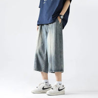 Santa Monica Baggy Jean Shorts in Retro Blue