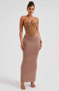 Marcella Corset - Chocolate/Nude