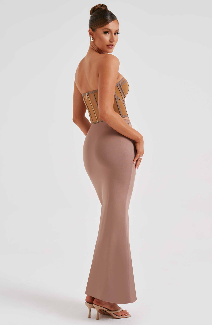 Marcella Corset - Chocolate/Nude