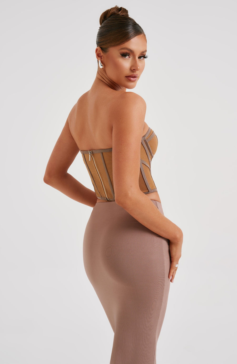 Marcella Corset - Chocolate/Nude