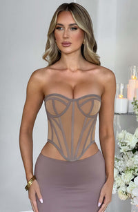 Marcella Corset - Chocolate/Nude