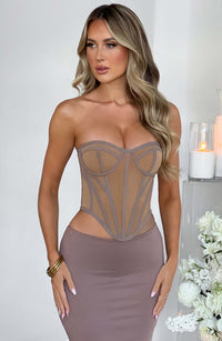 Marcella Corset - Chocolate/Nude