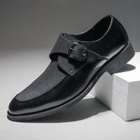 Santorini Suede Monk Strap Loafer in Charcoal