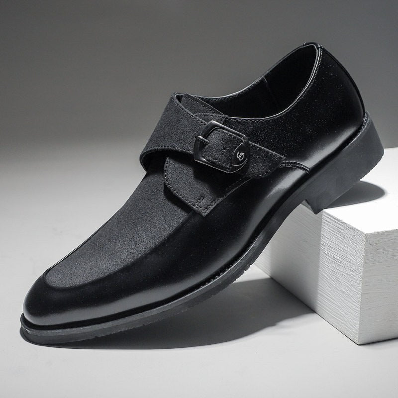 Santorini Suede Monk Strap Loafer in Charcoal