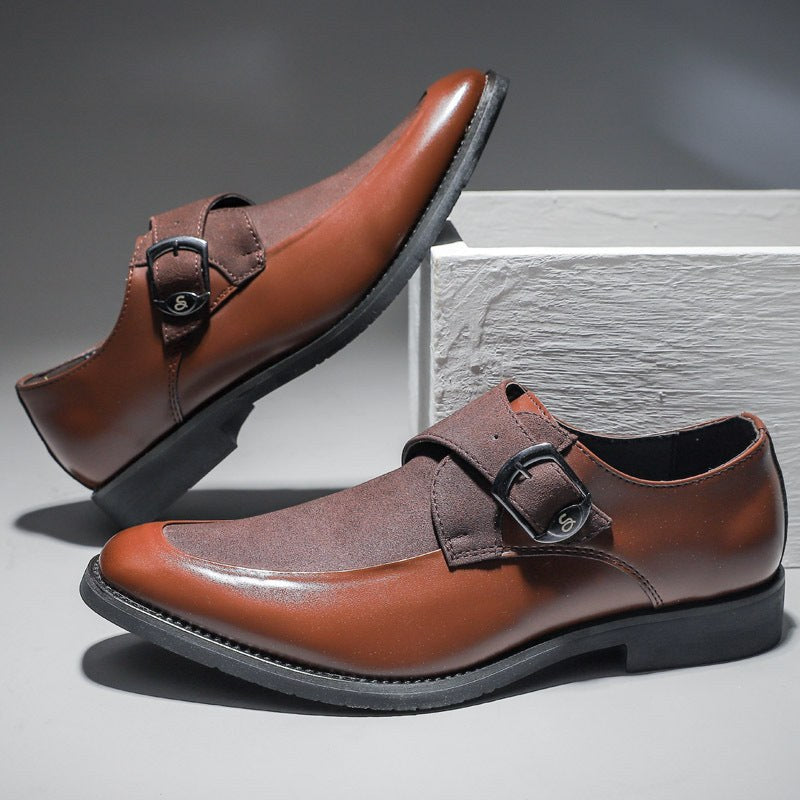 Santorini Suede Monk Strap Loafer in Sienna Brown