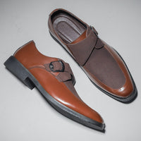 Santorini Suede Monk Strap Loafer in Sienna Brown