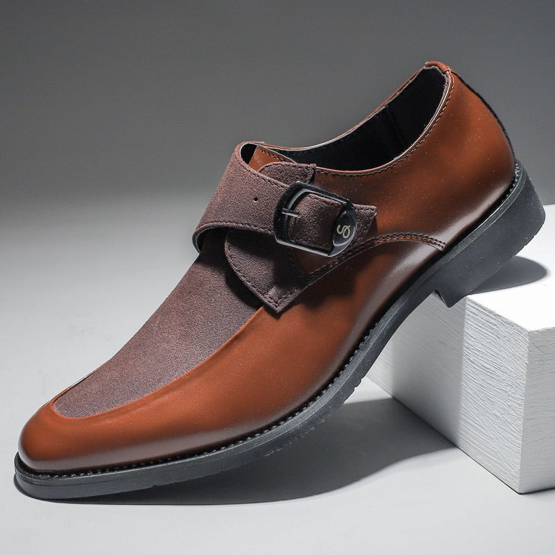 Santorini Suede Monk Strap Loafer in Sienna Brown