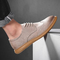 Santorini Suede Wingtip Shoe in Emerald