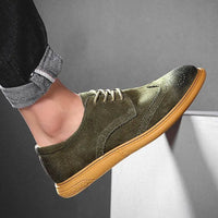 Santorini Suede Wingtip Shoe in Slate Gray