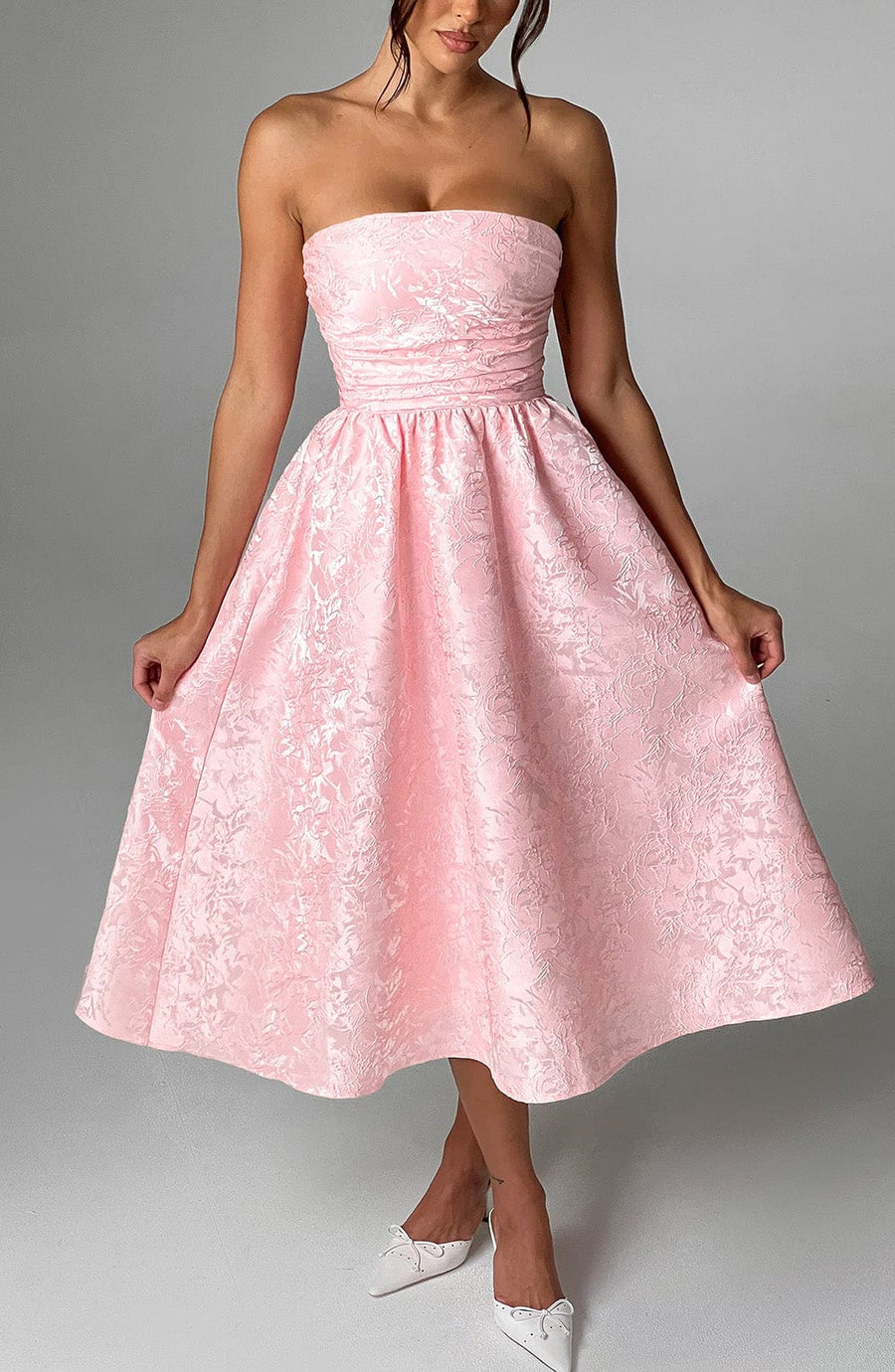 Maren Midi Dress – Blush