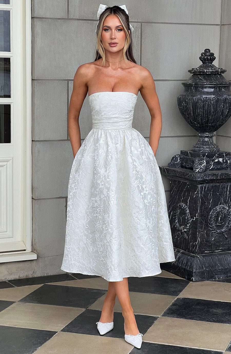 Maren Midi Dress – Ivory