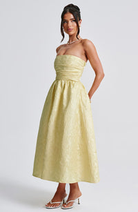 Maren Midi Dress – Lemon
