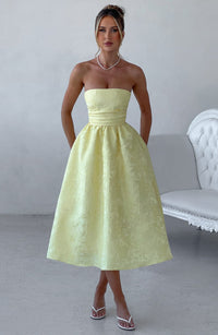 Maren Midi Dress – Lemon