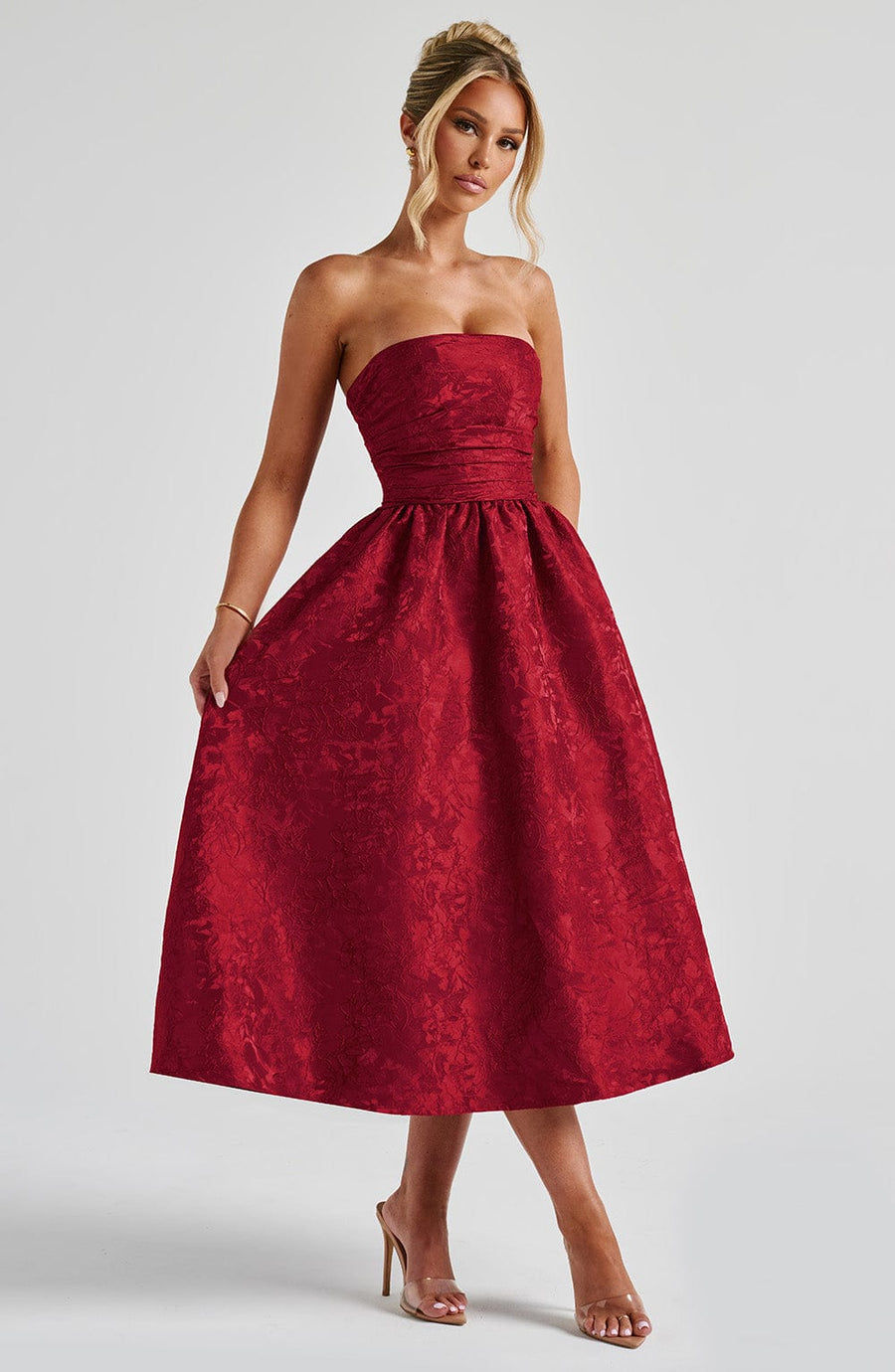 Maren Midi Dress – Red