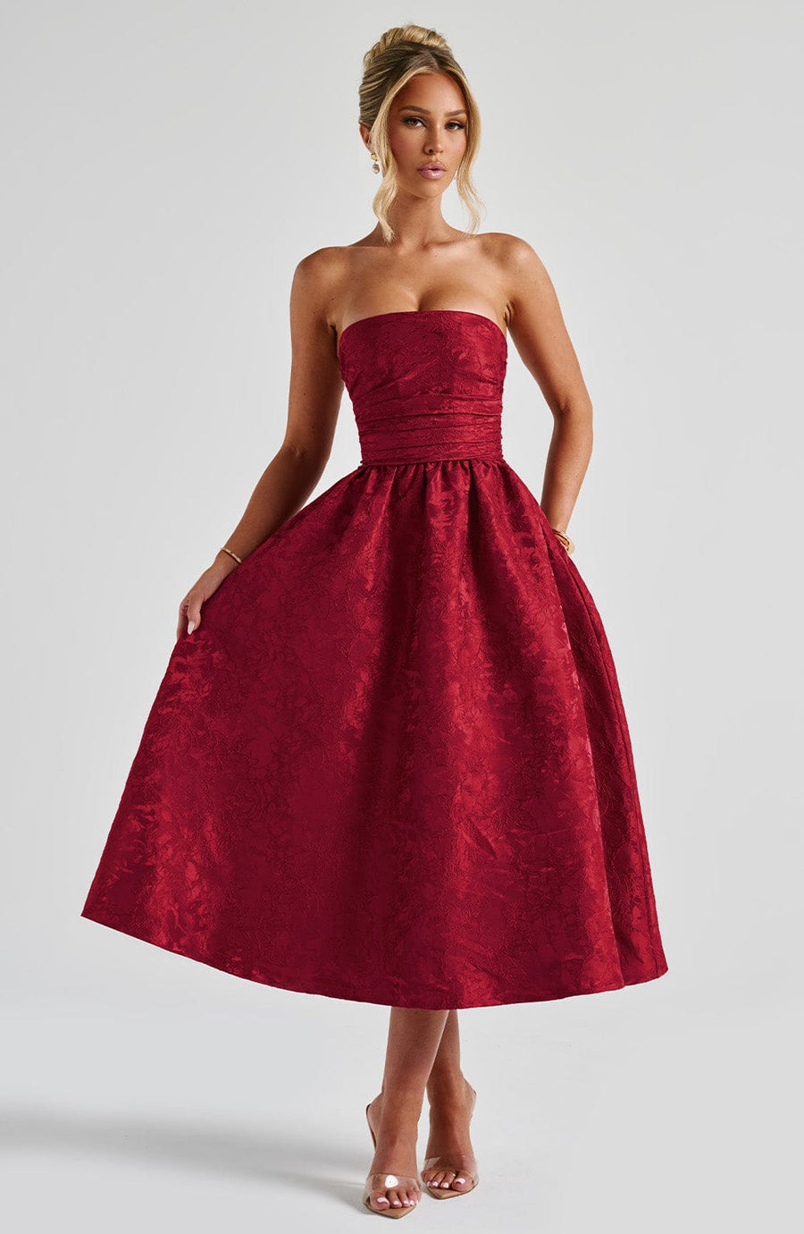 Maren Midi Dress – Red