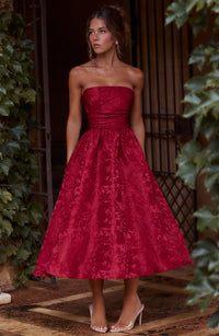 Maren Midi Dress – Red