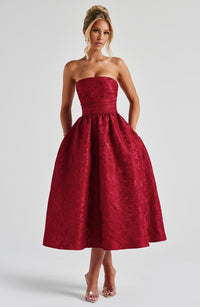 Maren Midi Dress – Red