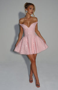 Heather Mini Dress – Blush