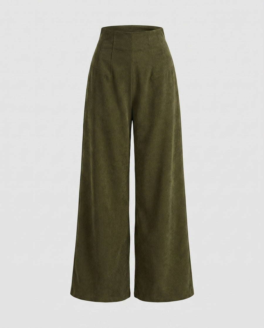 Sarai Linen Trousers in Olive Green