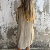 Sasha Women's 2 Piece Linen Shirt and Shorts Set Long Sleeve