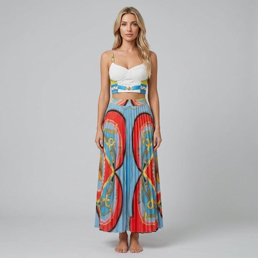 Savannah Pleated Two-Piece Set in Frost