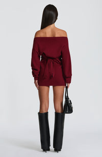 Sabrina Mini Dress – Burgundy
