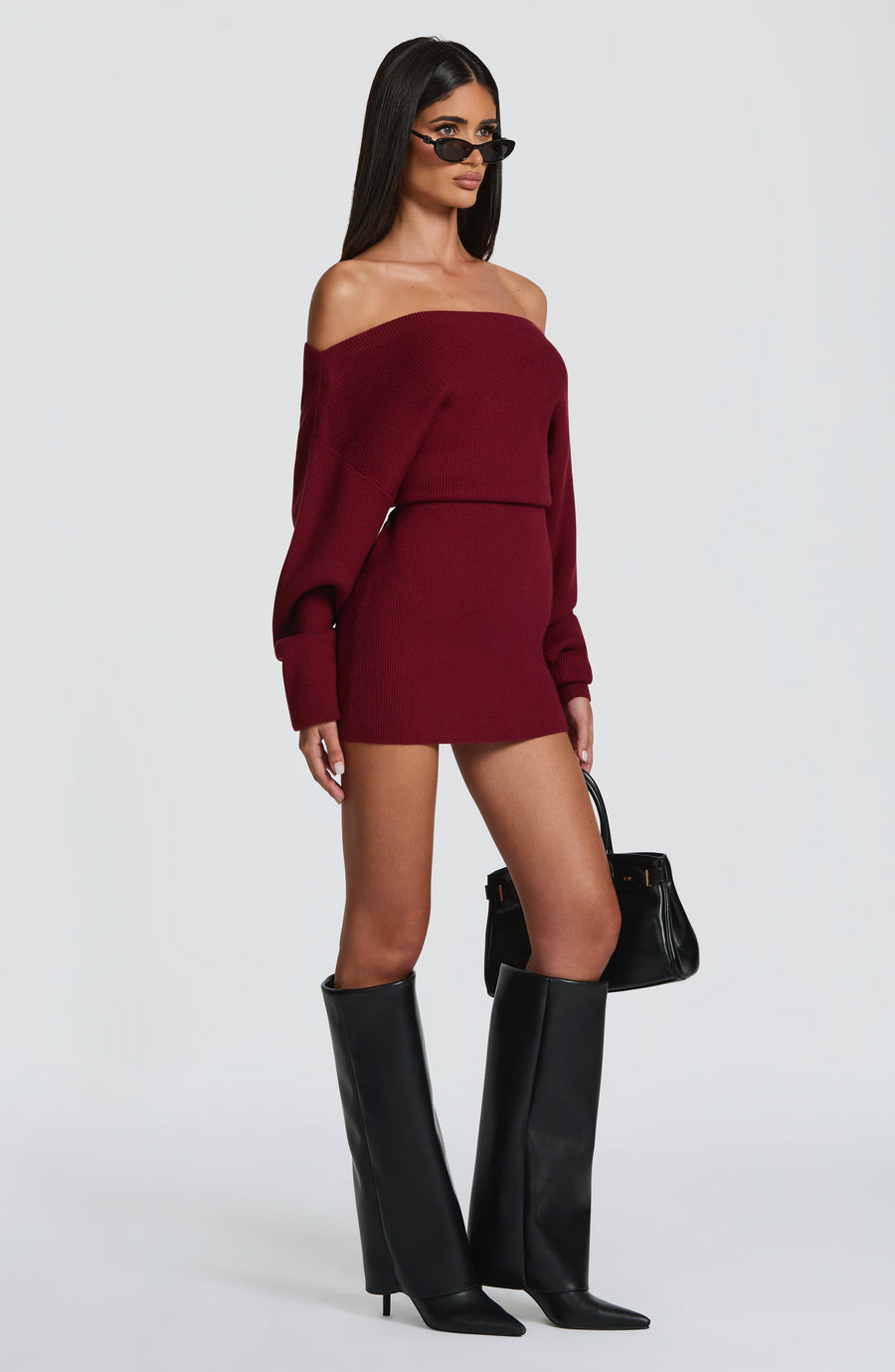 Sabrina Mini Dress – Burgundy