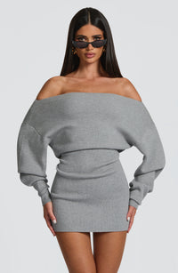 Sabrina Mini Dress – Light Grey