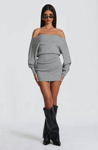 Sabrina Mini Dress – Light Grey