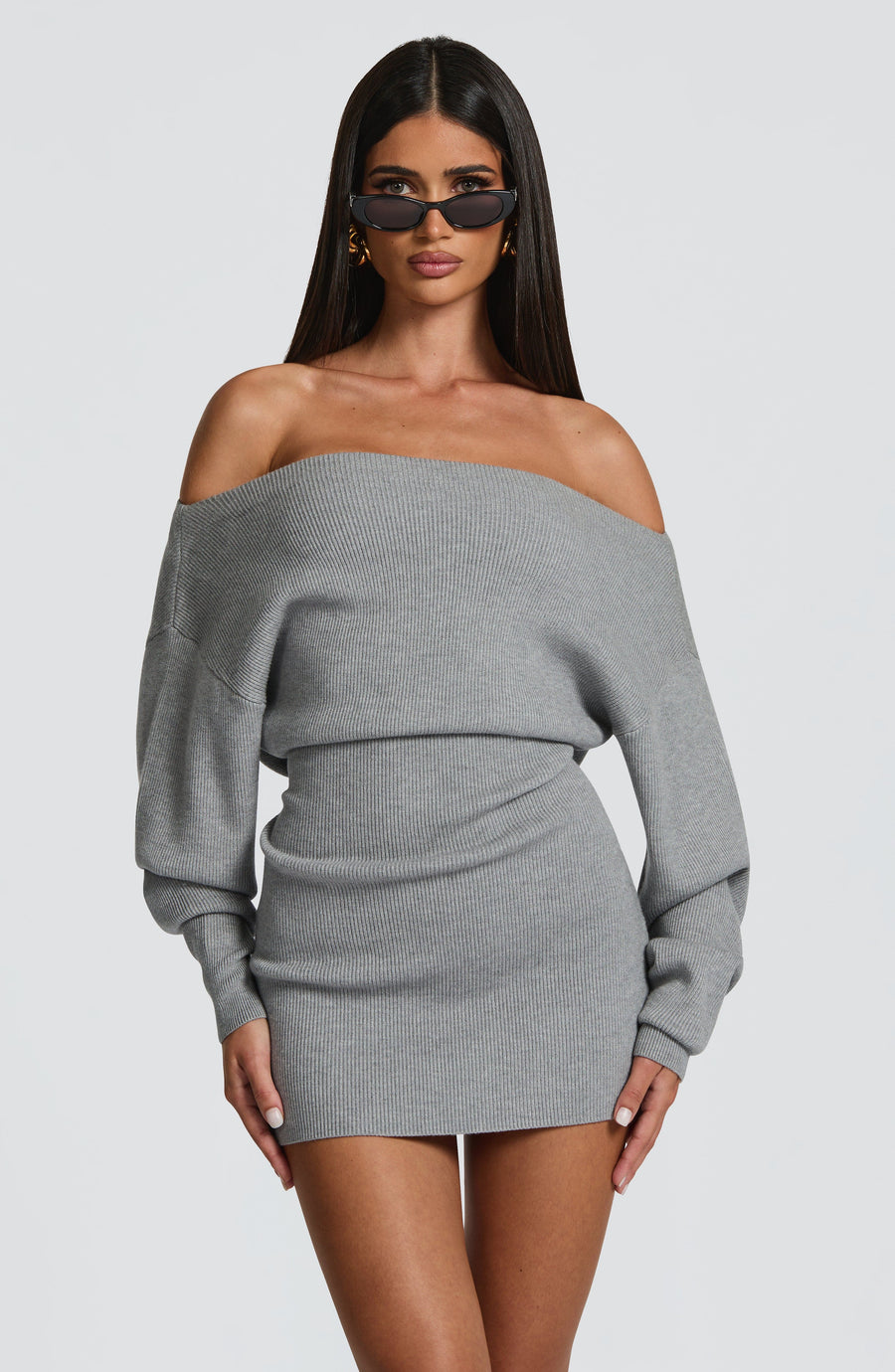 Sabrina Mini Dress – Light Grey
