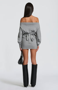 Sabrina Mini Dress – Light Grey