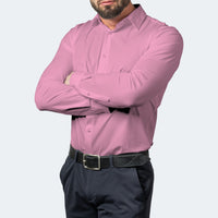 Sebastiaan Lightweight Shirt with Long Sleeve and Button Front in Pink