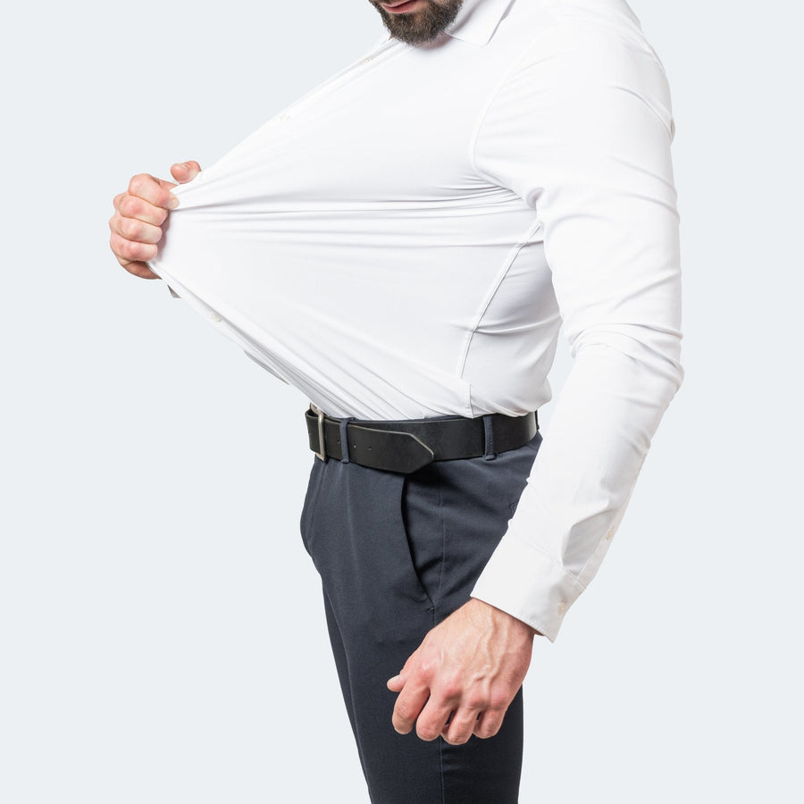 Sebastiaan Lightweight Shirt with Long Sleeve and Button Front in White