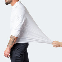 Sebastiaan Lightweight Shirt with Long Sleeve and Button Front in White