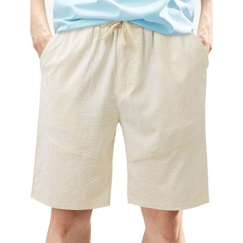 Sebastiaan Linen Blend Shorts with Pockets in Apricot