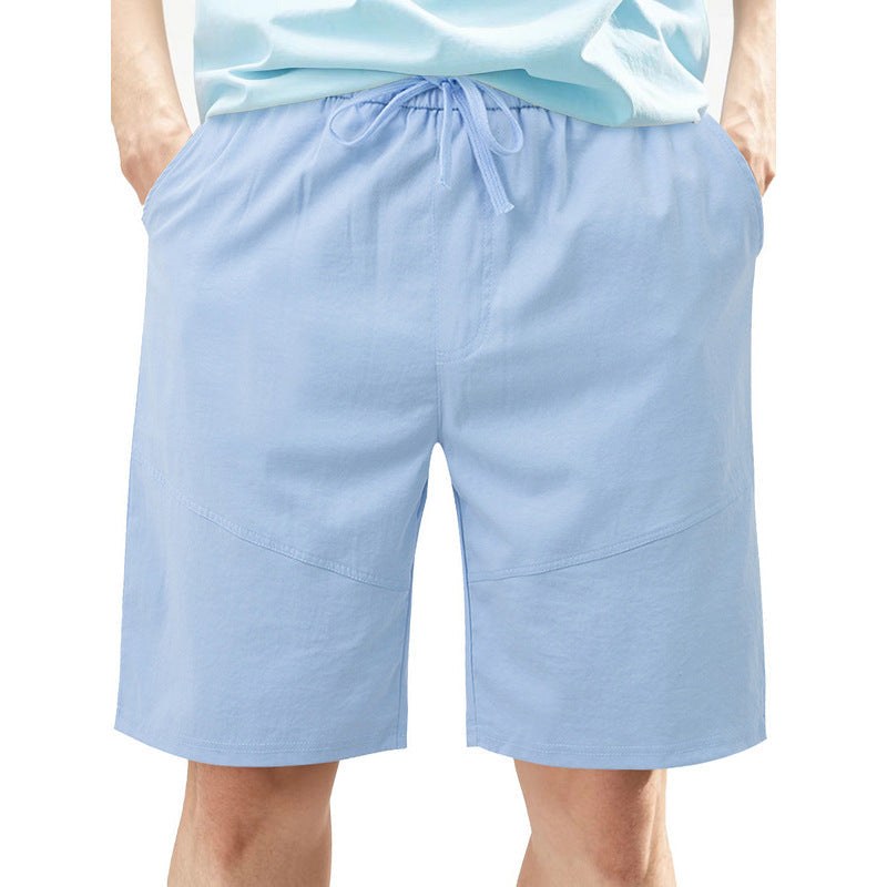 Sebastiaan Linen Blend Shorts with Pockets in Light Blue