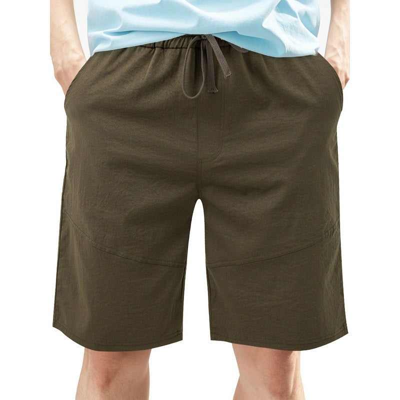 Sebastiaan Linen Blend Shorts with Pockets in Olive