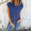 Selene Blouse with Short Sleeve and Pockets